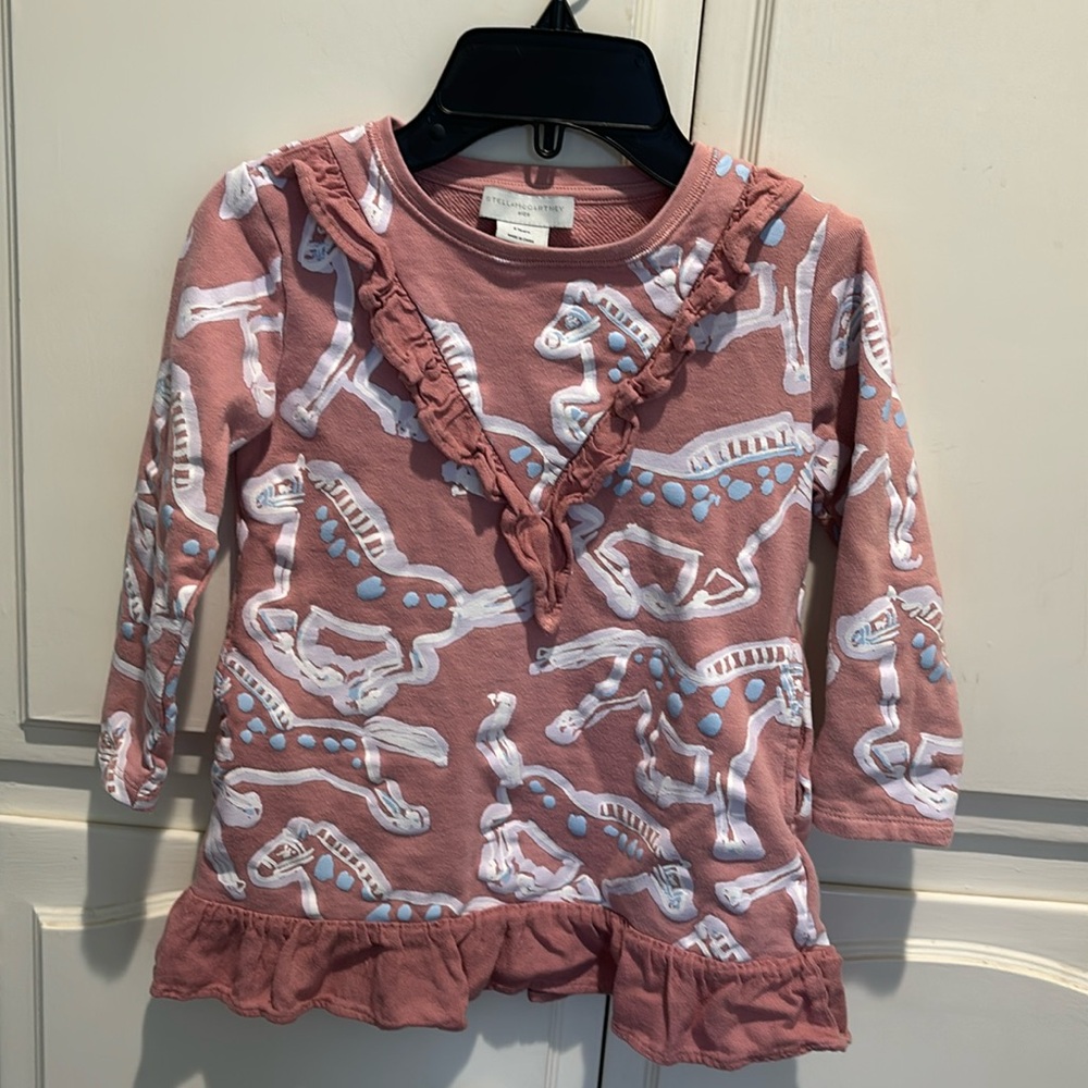 StellaMacartney kids dress size 4 years pink with white and blue prints